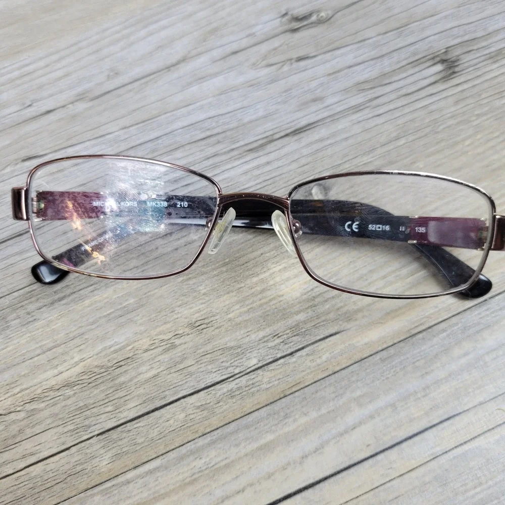 Michael Kors Eyeglass Frames MK338 210 Brown Burgundy Rectangle Womens 52-16-135